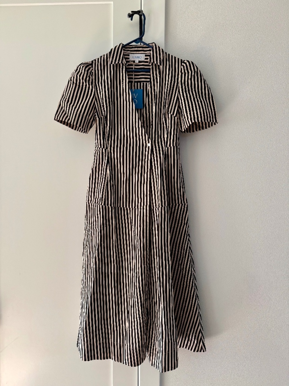 Livro short sleeve striped wrapped dress NWT
